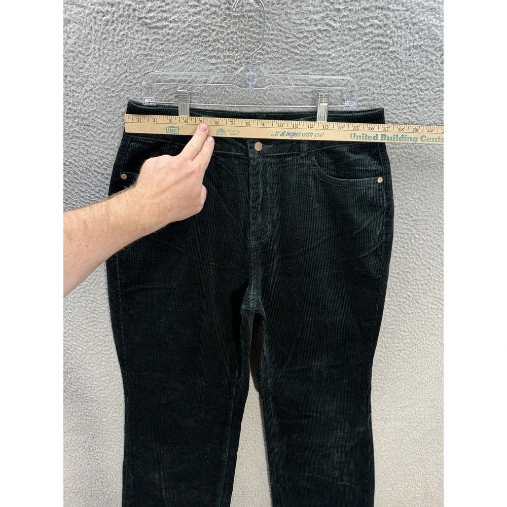 Judy Blue Pants Womens 14W Green Corduroy Wide Leg Stretch‎ Preppy Careerwear